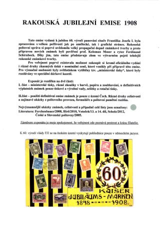 RAKOUSKÁ JUBILEJNÍ EMISE 1908 – list 1