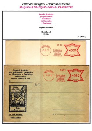 TSCHECHOSLOWAKEI - FRANKOTYP FREISTEMPEL 1926-1939, Teil II. - BENUTZER AUSSERHALB VON PRAG – Blatt 16