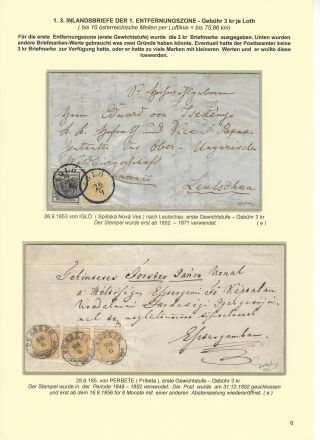 ÖSTERREICHISCHE POST IN DER HEUTIGEN SLOWAKEI 1850-1867 – Blatt 6
