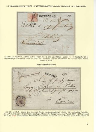 ÖSTERREICHISCHE POST IN DER HEUTIGEN SLOWAKEI 1850-1867 – Blatt 9