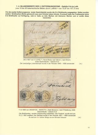 ÖSTERREICHISCHE POST IN DER HEUTIGEN SLOWAKEI 1850-1867 – Blatt 11