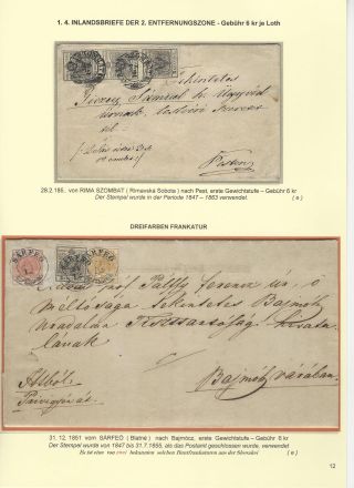ÖSTERREICHISCHE POST IN DER HEUTIGEN SLOWAKEI 1850-1867 – Blatt 12