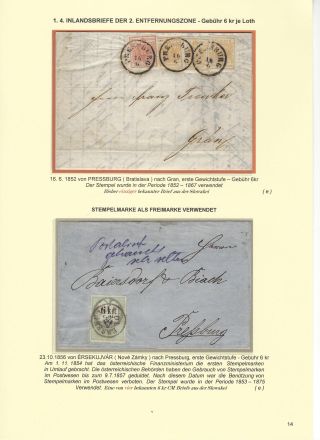 ÖSTERREICHISCHE POST IN DER HEUTIGEN SLOWAKEI 1850-1867 – Blatt 14