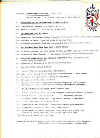 ČESKOSLOVENSKÉ VOJENSKÉ POŠTY 1936-1945 – list 190