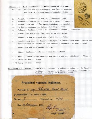 ČESKOSLOVENSKÉ VOJENSKÉ POŠTY 1936-1945 – list 491