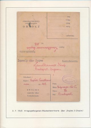ČESKOSLOVENSKÉ VOJENSKÉ POŠTY 1936-1945 – list 595