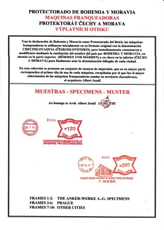 PROTEKTORÁT ČECHY A MORAVA - VÝPLATNÍ OTISKY - VZORCE – list 1