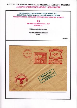 PROTEKTORÁT ČECHY A MORAVA - VÝPLATNÍ OTISKY - VZORCE – list 4