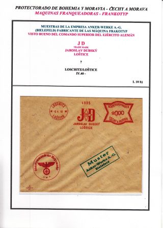 PROTEKTORÁT ČECHY A MORAVA - VÝPLATNÍ OTISKY - VZORCE – list 8