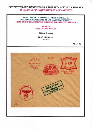 PROTECTORATE OF BOHEMIA AND MORAVIA - METER STAMPS - SPECIMENS – sheet 17