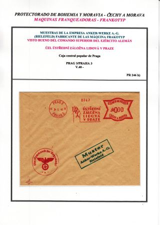 PROTECTORATE OF BOHEMIA AND MORAVIA - METER STAMPS - SPECIMENS – sheet 19