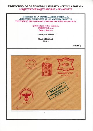PROTECTORATE OF BOHEMIA AND MORAVIA - METER STAMPS - SPECIMENS – sheet 20