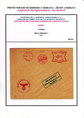 PROTECTORATE OF BOHEMIA AND MORAVIA - METER STAMPS - SPECIMENS – sheet 22