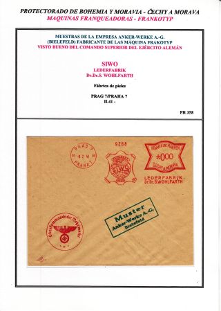 PROTECTORATE OF BOHEMIA AND MORAVIA - METER STAMPS - SPECIMENS – sheet 23