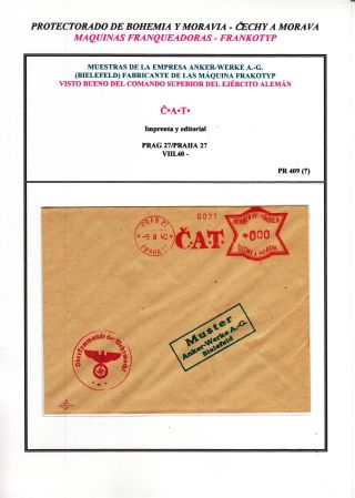 PROTECTORATE OF BOHEMIA AND MORAVIA - METER STAMPS - SPECIMENS – sheet 25