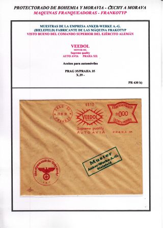 PROTECTORATE OF BOHEMIA AND MORAVIA - METER STAMPS - SPECIMENS – sheet 26