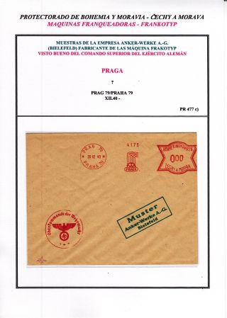 PROTECTORATE OF BOHEMIA AND MORAVIA - METER STAMPS - SPECIMENS – sheet 29