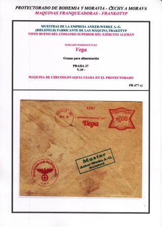 PROTECTORATE OF BOHEMIA AND MORAVIA - METER STAMPS - SPECIMENS – sheet 30