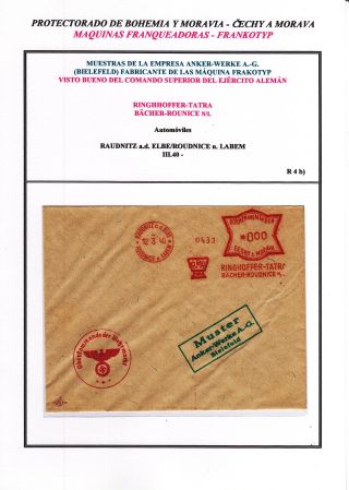 PROTECTORATE OF BOHEMIA AND MORAVIA - METER STAMPS - SPECIMENS – sheet 31