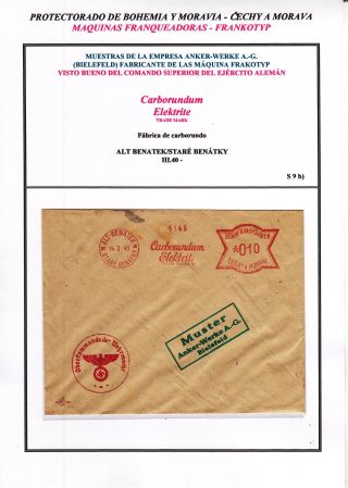 PROTECTORATE OF BOHEMIA AND MORAVIA - METER STAMPS - SPECIMENS – sheet 32
