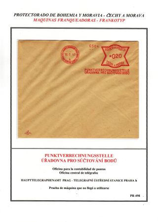 PROTECTORATE OF BOHEMIA AND MORAVIA - METER STAMPS - SPECIMENS – sheet 34