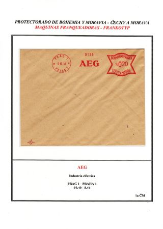 PROTECTORATE OF BOHEMIA AND MORAVIA - METER STAMPS - SPECIMENS – sheet 35