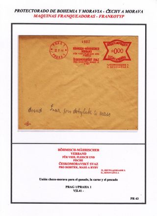 PROTECTORATE OF BOHEMIA AND MORAVIA - METER STAMPS - SPECIMENS – sheet 47