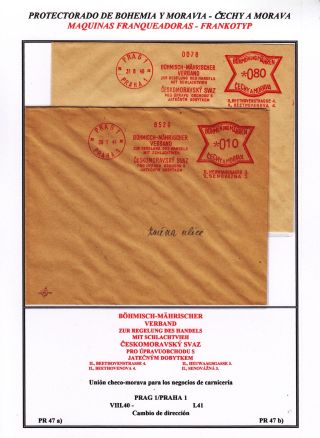 PROTECTORATE OF BOHEMIA AND MORAVIA - METER STAMPS - SPECIMENS – sheet 50