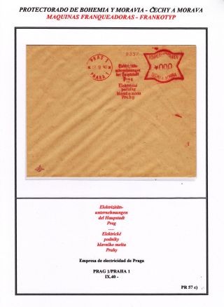 PROTECTORATE OF BOHEMIA AND MORAVIA - METER STAMPS - SPECIMENS – sheet 52