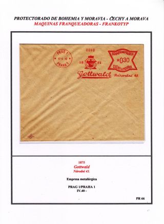 PROTECTORATE OF BOHEMIA AND MORAVIA - METER STAMPS - SPECIMENS – sheet 55