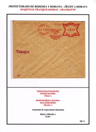 PROTECTORATE OF BOHEMIA AND MORAVIA - METER STAMPS - SPECIMENS – sheet 57