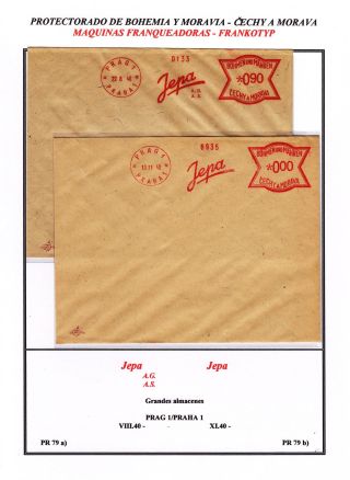 PROTECTORATE OF BOHEMIA AND MORAVIA - METER STAMPS - SPECIMENS – sheet 60