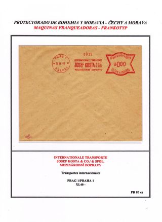 PROTECTORATE OF BOHEMIA AND MORAVIA - METER STAMPS - SPECIMENS – sheet 63
