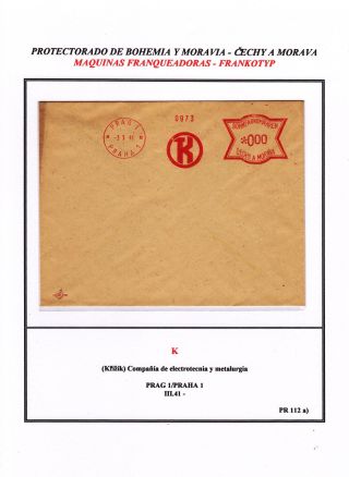 PROTECTORATE OF BOHEMIA AND MORAVIA - METER STAMPS - SPECIMENS – sheet 66