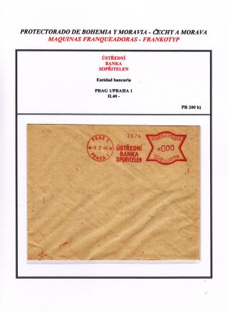 PROTECTORATE OF BOHEMIA AND MORAVIA - METER STAMPS - SPECIMENS – sheet 70