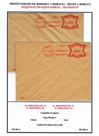 PROTECTORATE OF BOHEMIA AND MORAVIA - METER STAMPS - SPECIMENS – sheet 75