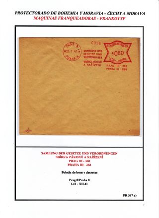 PROTECTORATE OF BOHEMIA AND MORAVIA - METER STAMPS - SPECIMENS – sheet 78