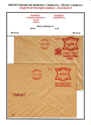 PROTECTORATE OF BOHEMIA AND MORAVIA - METER STAMPS - SPECIMENS – sheet 85
