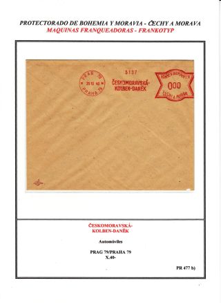 PROTECTORATE OF BOHEMIA AND MORAVIA - METER STAMPS - SPECIMENS – sheet 94