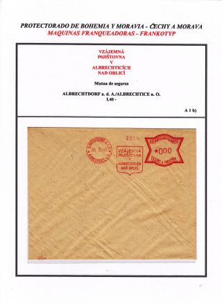 PROTECTORATE OF BOHEMIA AND MORAVIA - METER STAMPS - SPECIMENS – sheet 97
