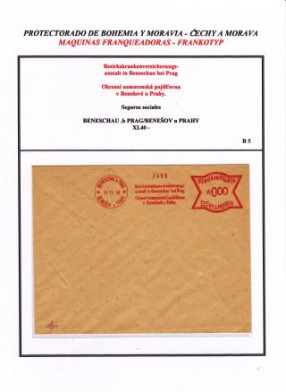 PROTECTORATE OF BOHEMIA AND MORAVIA - METER STAMPS - SPECIMENS – sheet 99