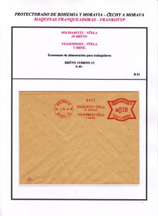 PROTECTORATE OF BOHEMIA AND MORAVIA - METER STAMPS - SPECIMENS – sheet 100