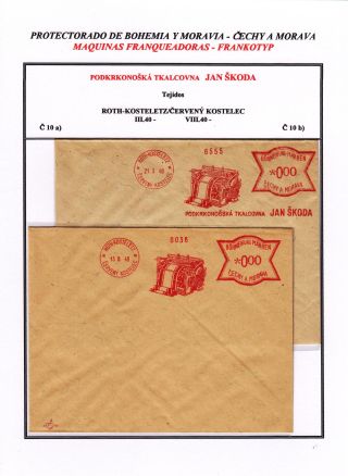 PROTECTORATE OF BOHEMIA AND MORAVIA - METER STAMPS - SPECIMENS – sheet 103