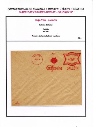 PROTECTORATE OF BOHEMIA AND MORAVIA - METER STAMPS - SPECIMENS – sheet 105