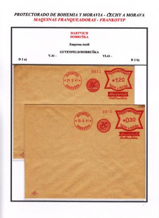 PROTECTORATE OF BOHEMIA AND MORAVIA - METER STAMPS - SPECIMENS – sheet 106