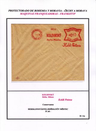 PROTECTORATE OF BOHEMIA AND MORAVIA - METER STAMPS - SPECIMENS – sheet 108