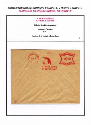 PROTECTORATE OF BOHEMIA AND MORAVIA - METER STAMPS - SPECIMENS – sheet 109