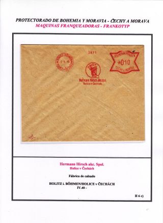 PROTECTORATE OF BOHEMIA AND MORAVIA - METER STAMPS - SPECIMENS – sheet 110