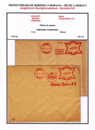 PROTECTORATE OF BOHEMIA AND MORAVIA - METER STAMPS - SPECIMENS – sheet 112