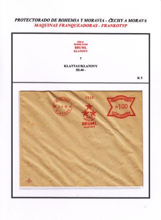 PROTECTORATE OF BOHEMIA AND MORAVIA - METER STAMPS - SPECIMENS – sheet 116